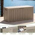 thumbnail image 4 of Joxxoaa 80 Gallon Resin Deck Box, Lockable Patio Outdoor Storage Box for Furniture, Garden Tools and Tools Storage, Waterproof Outside Storage Boxes - Grey, 4 of 7