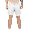thumbnail image 2 of CaComMARK PI Workout Shorts for Men 2 in 1 Running Shorts Gym Athletic Quick Dry Shorts with Liner White L(L), 2 of 6