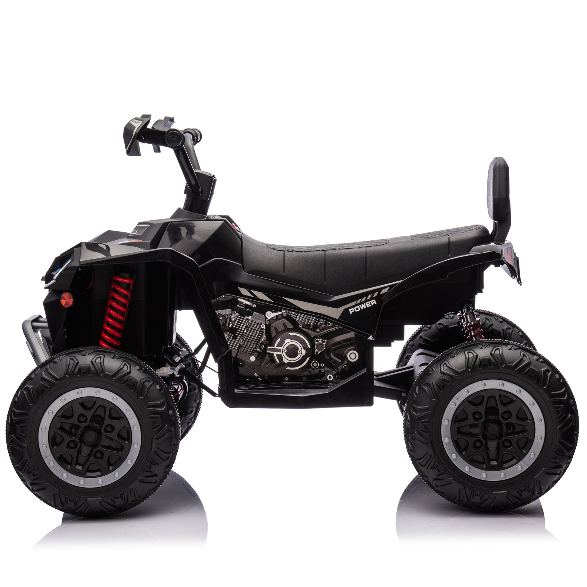 24V 2 Seater 4WD Ride on Toys ATV for Kids 4*200W 4-Wheeler Quad w/ MP3 LED Lights Music, Black