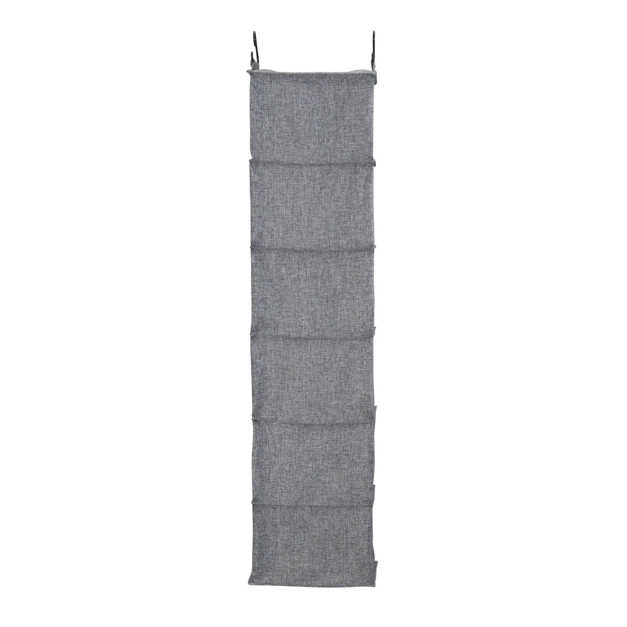 Household Essentials 6 Shelf Hanging Closet Organizer, Hanging Closet Shelf, Fabric Poly Linen and PEVA Shelving