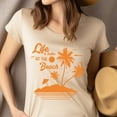 thumbnail image 4 of Life Is Better at the Beach T-Shirt – Tropical Palm Island Graphic Tee, Gold, Size M, 4 of 6