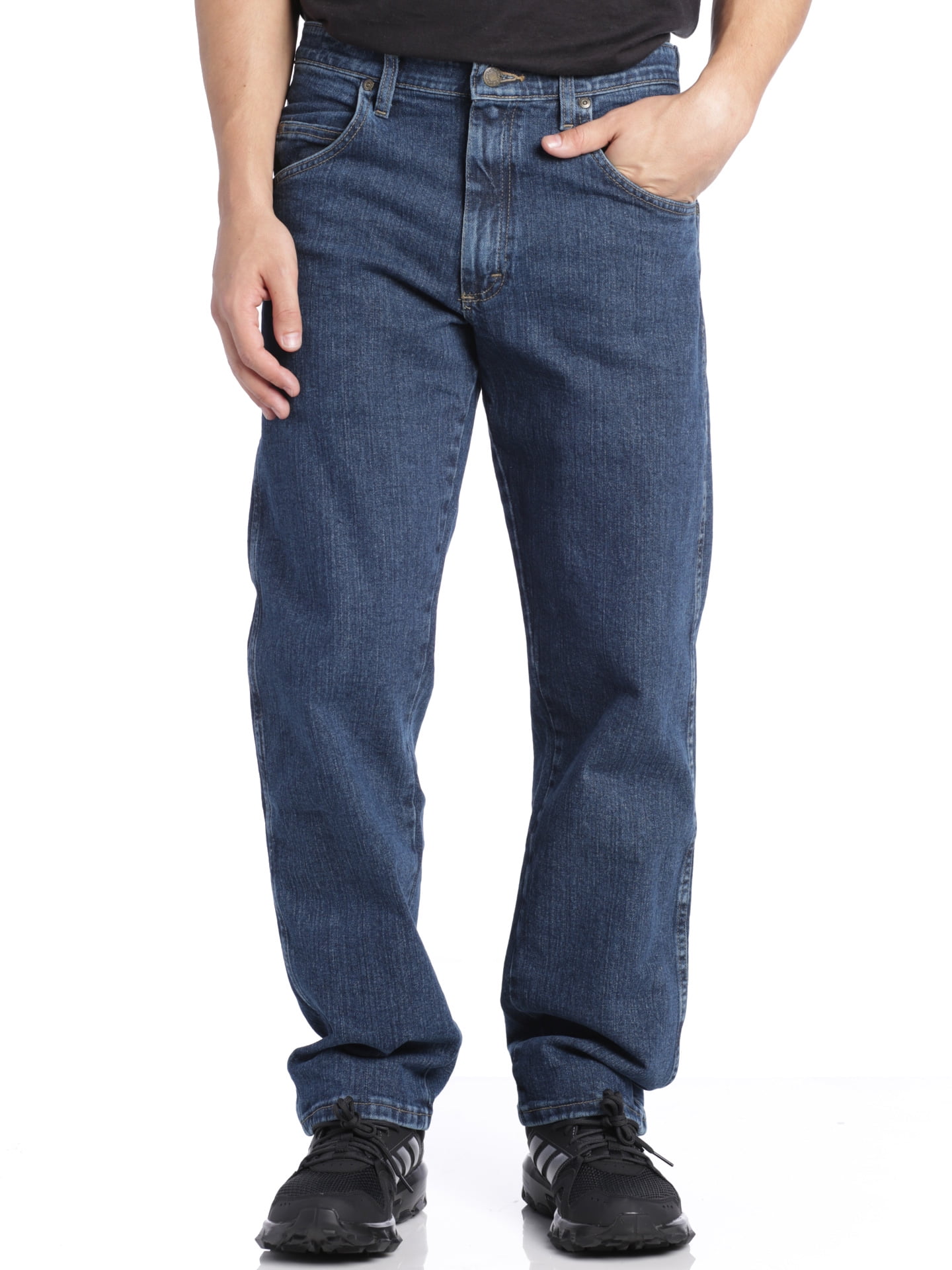 Wrangler Men's The Wrangler Rugged Relaxed Fit Jeans, Medium Stone, 42X30 -  