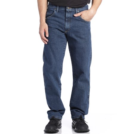 Wrangler Men's The Wrangler Rugged Relaxed Fit Jeans, Medium Stone, 40x29