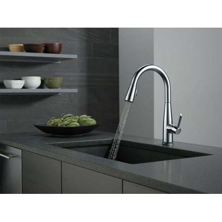 Delta Essa Single Handle Pull-Down Kitchen Faucet in Arctic Stainless 9113T-AR-DST