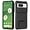 Black for Google Pixel 8, variant on for Google Pixel 8 Phone Case with Tempered Glass Screen Protector Slide Camera Lens Kickstand Military-Grade Bumpers Shockproof Protective Cover for Women Men Girls Black