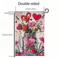 thumbnail image 3 of PHYHOO Happy Valentines Day Garden Flag Double Sided, Small Burlap Welcome Floral Love Heart Spring Garden Yard Flags Love Heart for Valentines House Outdoor Decor White, 3 of 6