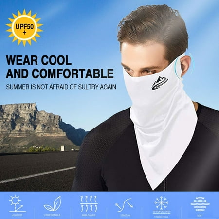 Adult Unisex Safety Balaclava Motorcycle Ice Silk Face Shield Ear Hanging Mask Mouth Headwear Tube Scarf Neck Cover Bandana Wristband...