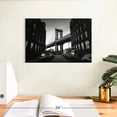 thumbnail image 3 of Elephant Stock Iconic Manhattan Bridge Wall Art - Horizontal Canvas Wall Art - Living Room Wall Decor - Architecture Canvas - Black And White Decor - 12" x 8", 3 of 8
