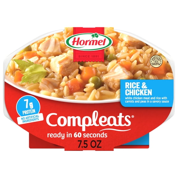 HORMEL COMPLEATS Rice and Chicken, Shelf-Stable, 7.5 oz Plastic Microwaveable Tray