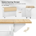 thumbnail image 5 of 51" Farmhouse Kitchen Island with Drop Leaf, Grooved Design, Rolling Kitchen Cart with Built-In Storage Racks, Towel Bar & Wheels, Foldable Countertop for Kitchen or Dining Room, Black, 5 of 9