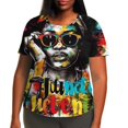 thumbnail image 2 of Independence Day Plus Size 4X Women's Short Sleeve Tops Sale Under $10 Free Shipping Summer Casual Loose Print Blouse, 2 of 6