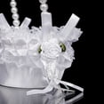 thumbnail image 3 of Wedding Flower Girls Basket Bowknot Satin Flower Baskets with Handle for Wedding Party, 3 of 5