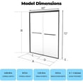 thumbnail image 6 of Senfot Double Sliding Glass Shower Door 72x60 Inch 6mm Tempered Glass with Easy-Clean Coating Smooth Rollers Frameless Shower Door for Bathroom Black, 6 of 7