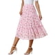 thumbnail image 4 of Falda Floral de Mujer INSPIRE CHIC con Cintura Alta Elástica, Largo hasta el Tobillo, Falda A-Line 2XL Rosa, 4 of 6