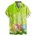 thumbnail image 3 of Camisa hawaiana con estampado de dibujos animados en 3D para hombre y mujer, ropa de verano, camisa de playa con conejo de Pascua, regalos para niños, blusas con botones, 3 of 5