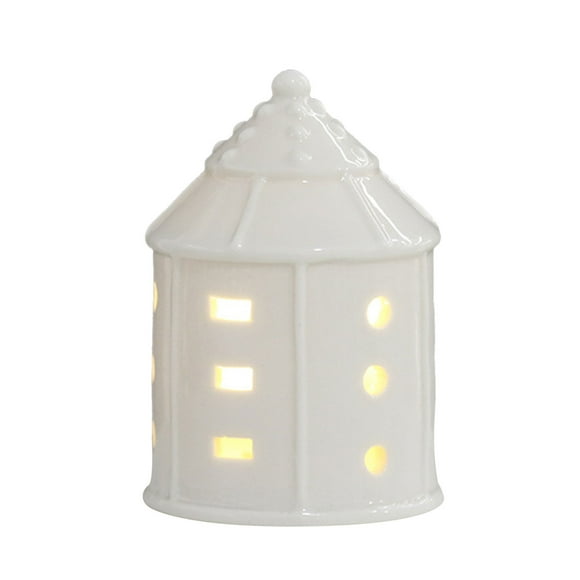 Christmas Village Houses Christmas Miniature Porcelain Village Tabletop Figurine Led Porcelain House Village House for Xmas Figurine Village Christmas Village Lights