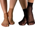 thumbnail image 2 of Platino Cleancut 15D Sheer Ankle Socks - Ultra Glossy Laser Cut Cuff - 2 Pair, 2 of 4