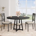 thumbnail image 1 of Industrial 47-Inch Redondo cm de Profundidadining Mesa Set para 4 6 Negro Top con Metálico Base para cm de Profundidadining & Living Sala, 1 of 6