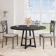 thumbnail image 1 of Industrial 47-pulgada round dining mesa set para 4-6 negra top con metal base para dining & sala de estar, 1 of 6