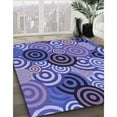 thumbnail image 3 of Ahgly Company Machine Washable Indoor Square Transitional Purple Mimosa Purple Area Rugs, 3' Square, 3 of 7