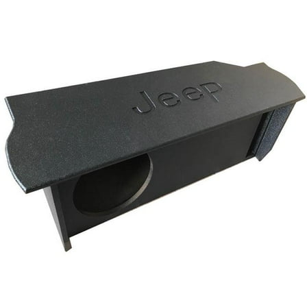 A703-12V- Jeep Wrangler 2007-2018 Single 12" Vented Front Fire Sub Enclosure w/Amp Shelf-JK