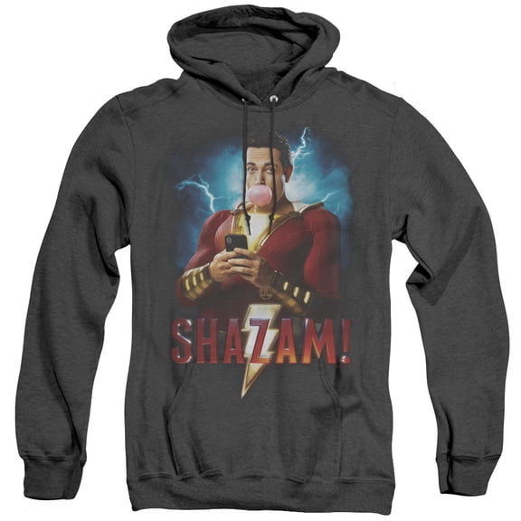 Shazam Movie Blowing Up Adult Heather Hoodie Sweatshirt Black