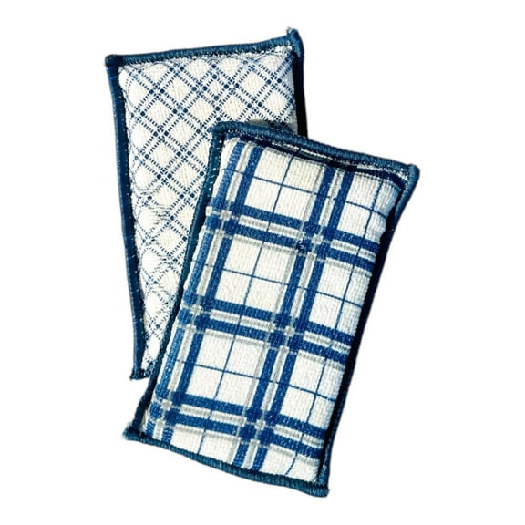 Bright Box Microfiber Sponges, 2ct – Estate Blue, Chemical-Free & Reusable