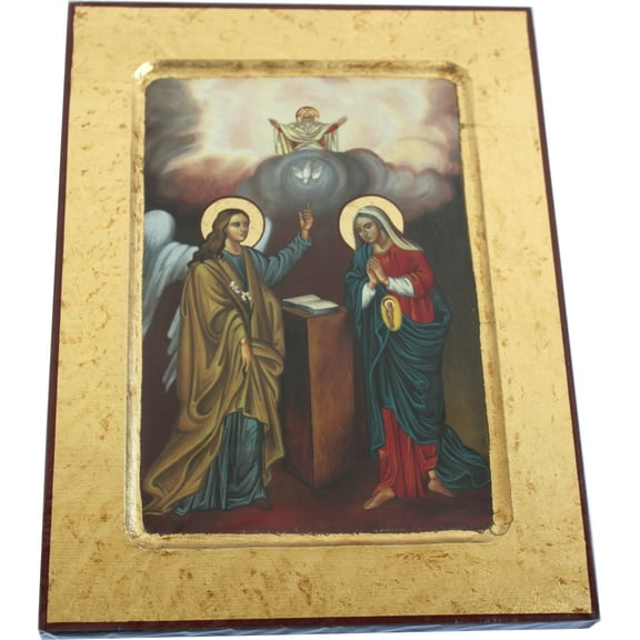 Holy Land Market Annunciation - Visitation Icon with sheets of Gold (Lithography)