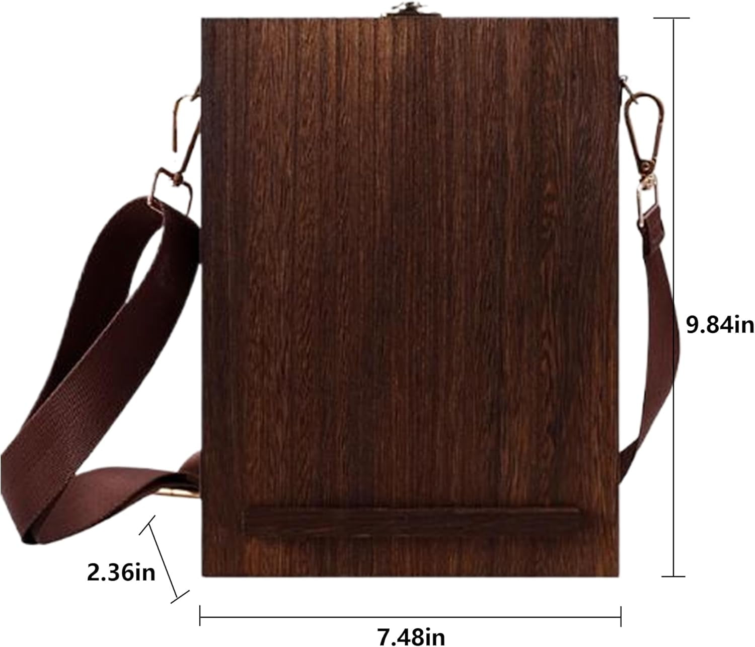 Writers Art Messenger Wood Box: Vintage Portable Wooden Art Box - Handmade Crossbody Postman Bag, Multifunctional Wood Easel Storage Case for Drawing & Sketching