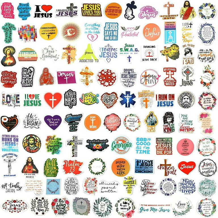 10/50/100pcs Aesthetic Jesus Phrase Stickers Religious Bible Verse