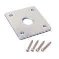 thumbnail image 3 of Square Guitar Jack Plate Guitar Pickup Output Input Jack Socket Plate Metal Jack Plate With Screws for Electric Guitar Bass (Silver), 3 of 8