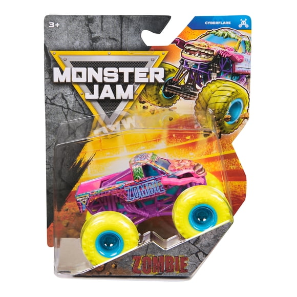 Monster Jam, Monster truck Zombie officiel, véhicule en métal moulé, échelle 1:64, jouets pour garçons à partir de 3 ans