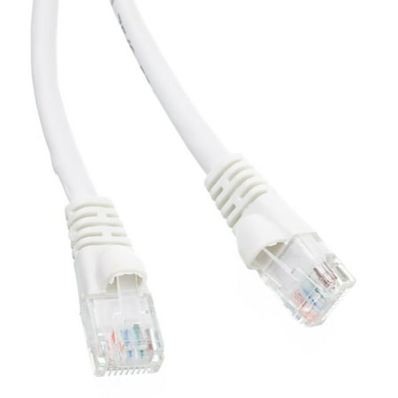 eDragon Cat5e Snagless/Molded Boot, Ethernet Patch Cable, 6 inch, White, Pack of 2