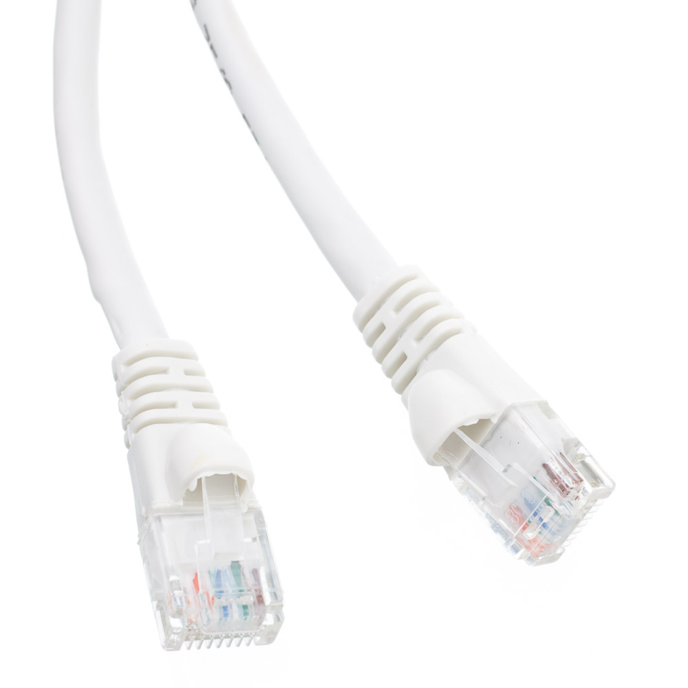 eDragon CAT5E Hi-Speed LAN Ethernet Patch Cable, Snagless/Molded Boot, 2 Feet, White, Pack of 10 - image 1 of 1