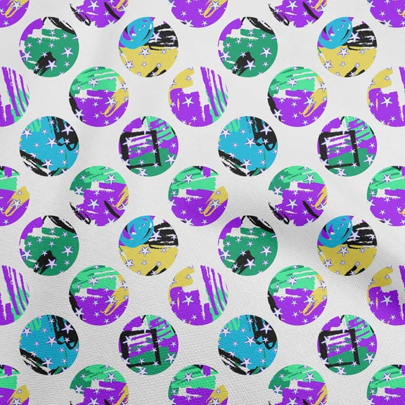oneOone Velvet Purple Fabric Abstract Galaxy Circle Dress Material Fabric Print Fabric By The Yard 58 Inch Wide