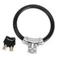 thumbnail image 1 of Candado de bicicleta Unique Bargains con llave, cable portátil, candado antirrobo, mini candado de anillo, aleación ABS, 39 cm, negro, 1 pc, 1 of 6