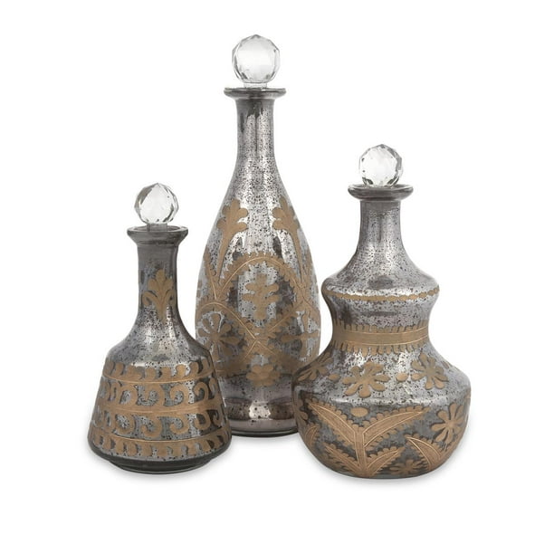Acadia Glass Decanters Set of 3