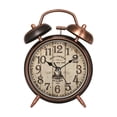 thumbnail image 2 of MMJ Alarm Clock Vintage Double Chime Metal Desk Clock Silent Non Ticking Noisy Bell 6.88x4.92x2.16in for Bedroom Office Home Decor, 2 of 6