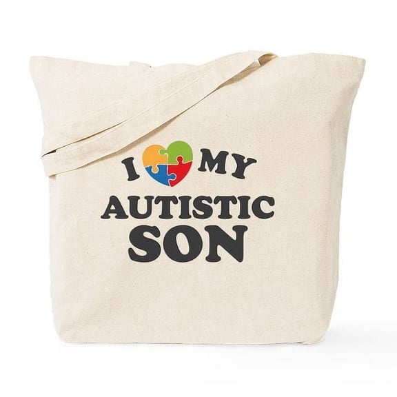 CafePress - Love My Autistic Son Tote Bag - Unisex Canvas Tote Bag, Beige, 1-Piece