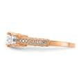 thumbnail image 3 of Solid 10k Tiara Collection Rose Gold Polished CZ Cubic Zirconia Ring - Size 9, 3 of 5