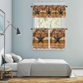 thumbnail image 6 of Country Stars Kitchen Curtains Valances and Tiers Set of 3 Vintage Rust Black Star Berry Brown Yellow Wood Grain Tier Curtains and Valance with Rod Pocket for Small Windows, 27.5"x36", 6 of 9