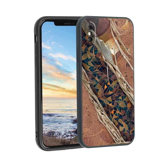 Abstract-Earthy-Art-s-And-Rubber-Liner-Hard-Shel Phone Case, Degined for iPhone XS Case Men Women, Flexible Silicone Shockproof Case for iPhone XS