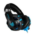 thumbnail image 2 of Gaming Headset for PS4, PC, Xbox One Controller, Wired Gaming Chat Headphones with 7.1 Surround Sound, Noise-Cancellation Microphone, LED Blue Light Gaming Headset (Blue), 2 of 7