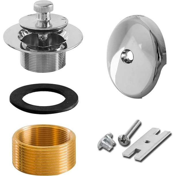 Lift and Turn Bathtub Drain Assembly Stopper Kit in Polished Chrome Color Fit for 11/2" 15/8