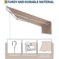 thumbnail image 4 of Manual Retractable Patio Awning,Sun Shade Awning with Manual Crank Handle,Adjustable Window Door Shelter Awning with Heavy Duty Aluminum Frame Polyester Fabric for Patio/Balcony/Yard, 4 of 8