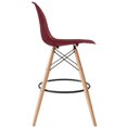 thumbnail image 5 of 2xhome Red 25" Seat Height Countertop Plastic Eiffel Natural Wood Bar Stool With Back Rest, 5 of 6