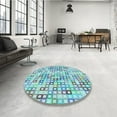 thumbnail image 3 of Ahgly Company Indoor Rectangle Patterned Tron Blue Area Rugs, 3' x 5', 3 of 6