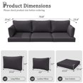 thumbnail image 2 of Snubbull 8-Piece Patio Furniture Cushions, Replacement Outdoor Cushions for 3-Seat Sectional Sofa, Waterproof & Zipped, 25.6"*23.6"*4", Grey, 2 of 8