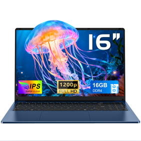 Chheart 16 Inch Gaming Laptop, Laptop Computer 2025 Windows 11 Pro, 16GB RAM 512GB SSD, Intel 12th Gen N150 Processor(up to 3.6GHz), Backlit Keyboard, FHD 1920 * 1200. Dark Blue