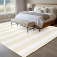 thumbnail image 5 of Cream Striped Large Area Rugs for Bedroom Living Room, Soft Non Slip Carpet Bedside Rug, Modern Farmhouse Cream White Stripes Rectangular Floor Cover Kitchen Accent Rug 5'x7' for Dining Room/Office, 5 of 9